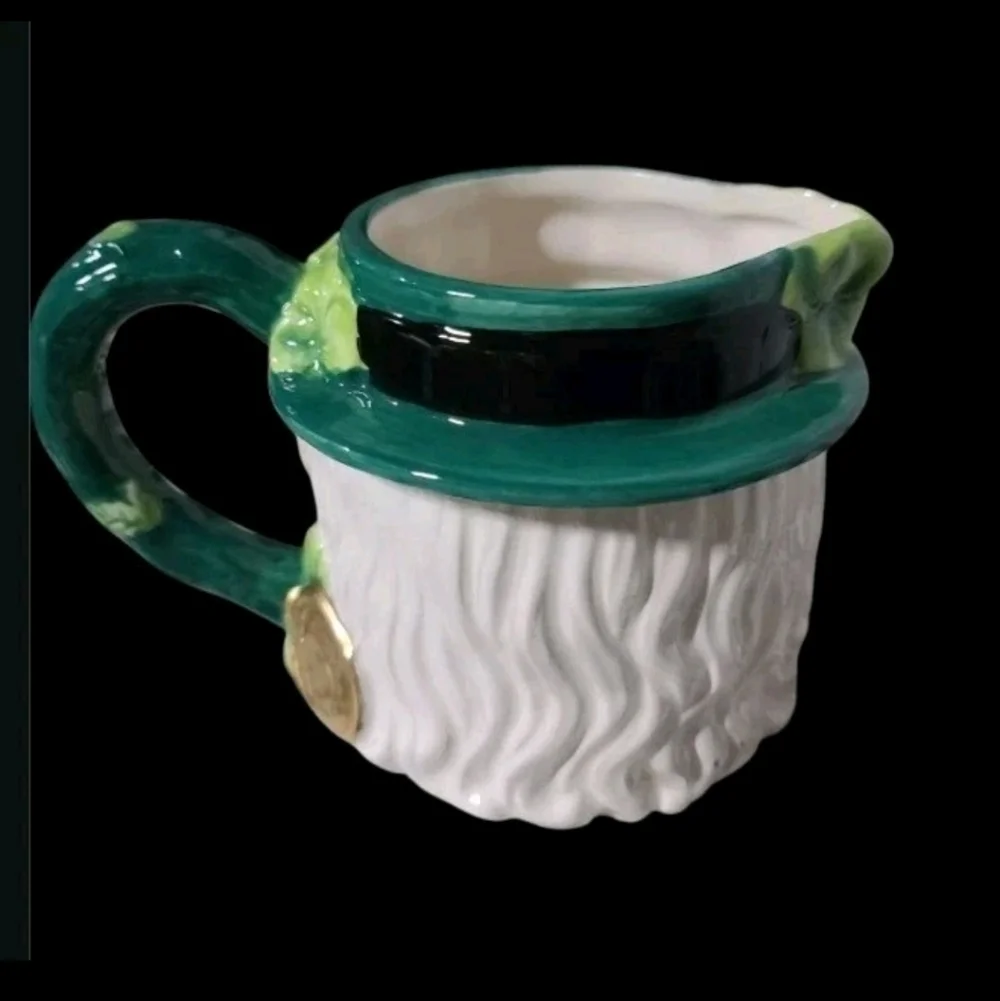 3pc St Patrick's Day Lucky Shamrock Leprechaun Pot O' Gold Teapot Sugar Creamer